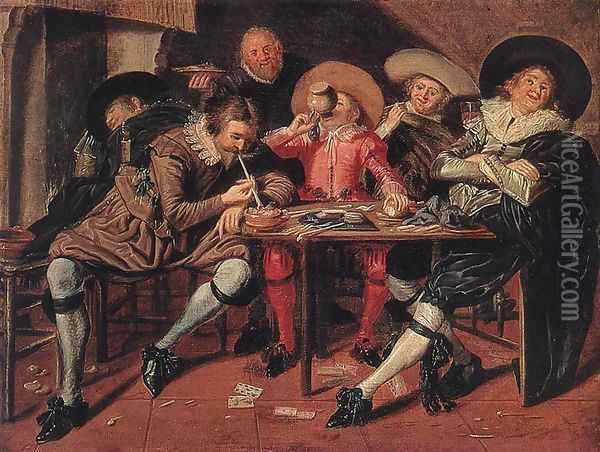 Merry Party in a Tavern 1628 Oil Painting - Dirck Hals