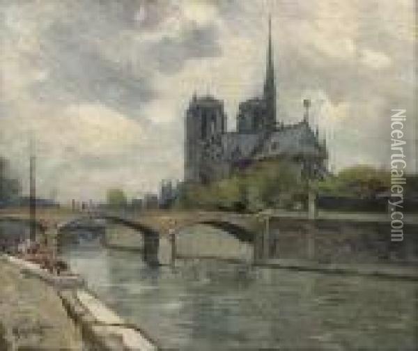 Notre-dame Oil Painting - Gustave Madelain