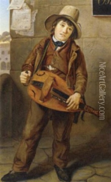 The Young Musician Oil Painting - Franz Veith