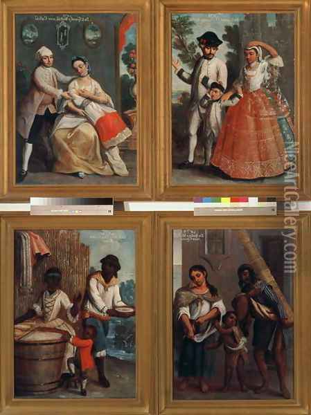 Four Different Racial Groups 2 Oil Painting - Andres de Islas