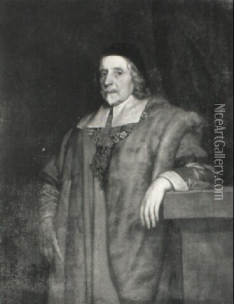 Portrait Of Sir Thomas Vyner, Lord Mayor Of London Oil Painting - William Dobson