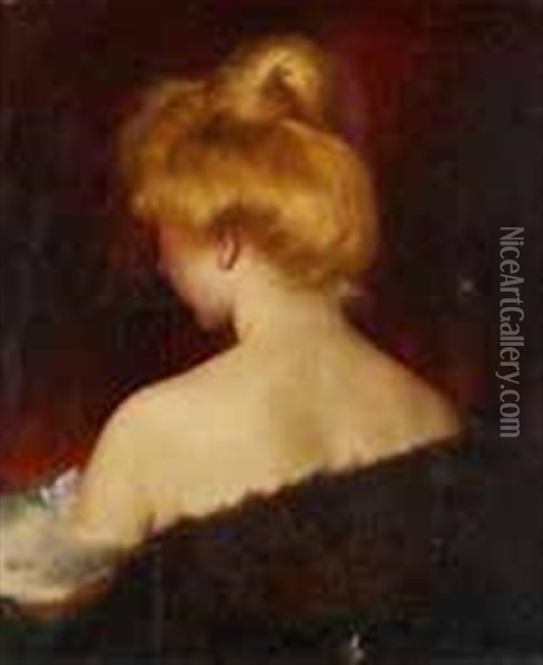 Jeune Femme De Dos Oil Painting - Leon Auguste Cesar Hodebert