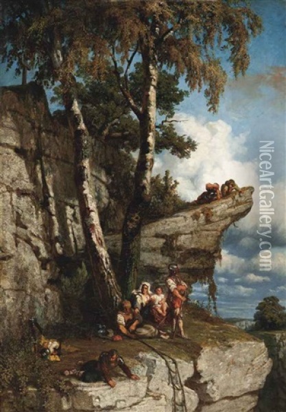 A Difficult Path Oil Painting - Martinus Antonius Kuytenbrouwer the Younger