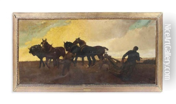 The Turn Of The Plough Oil Painting - George Gascoyne