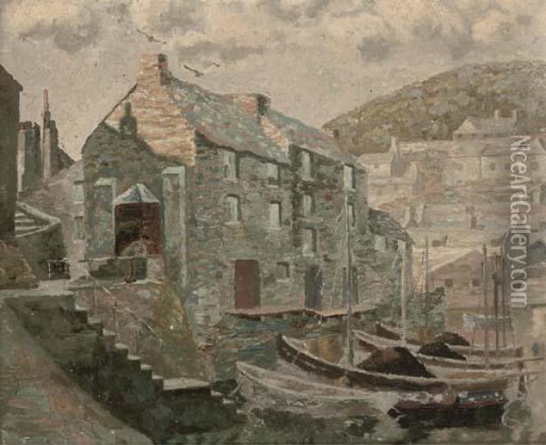 Inner Harbour Oil Painting - Thomas Corsan Morton