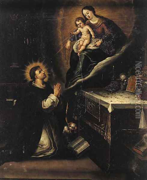 The Vision of Saint Dominic Oil Painting - Ambrosius Francken I