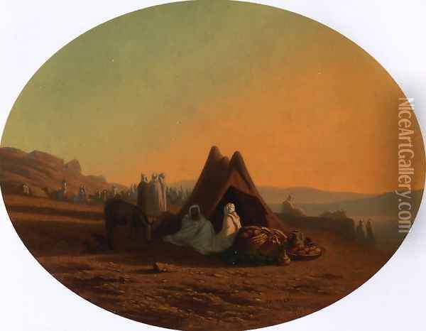 An Arab Encampment 2 Oil Painting - Charles Theodore Frere
