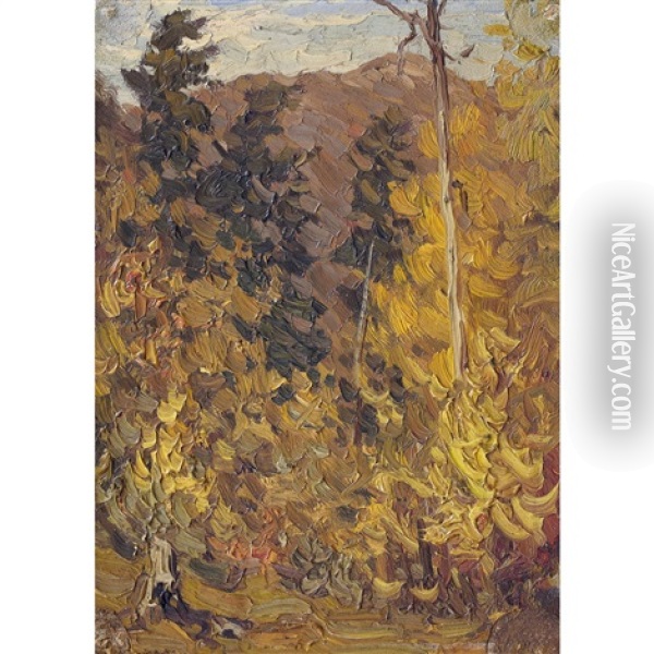 View Through The Trees, Autumn Oil Painting - James Edward Hervey MacDonald
