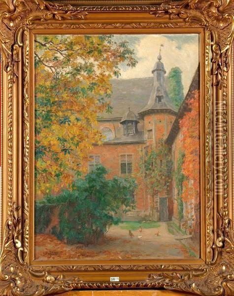 Le Chateau De Rixensart Oil Painting - Pierre Abatucci