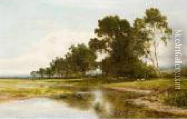 River Landscape Oil Painting - Daniel Sherrin