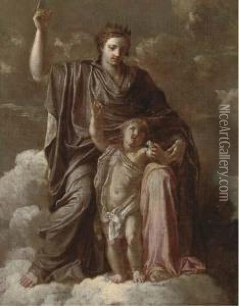 An Allegorical Depiction Of The Madonna And Child Oil Painting - Francesco Curradi