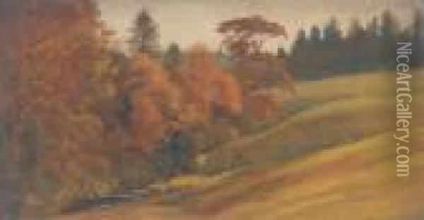 Wooded Landscape Oil Painting - George Howard