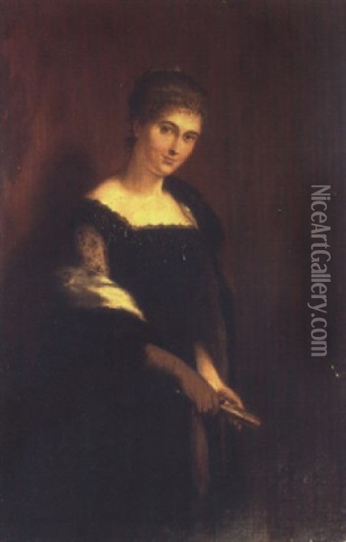 Portrait Of Princess Petrocochino, The Artist's Daughter Oil Painting - David Joseph Bles