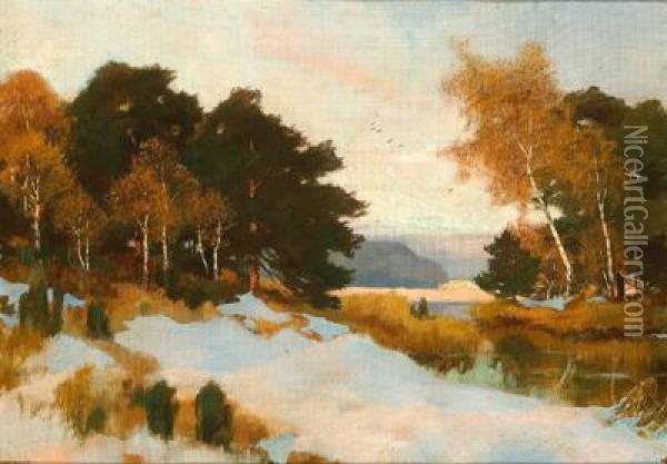 Heather Landscape Near Hanover Oil Painting - Rudolf Hermanns
