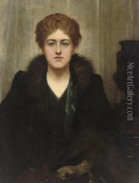 Portrait Of Julia Margaret Oil Painting - Herbert Gustave Schmalz
