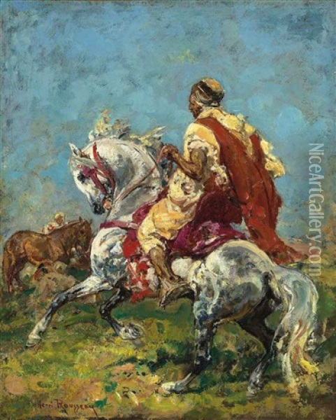 A Moroccan Horseman Oil Painting - Henri Emilien Rousseau