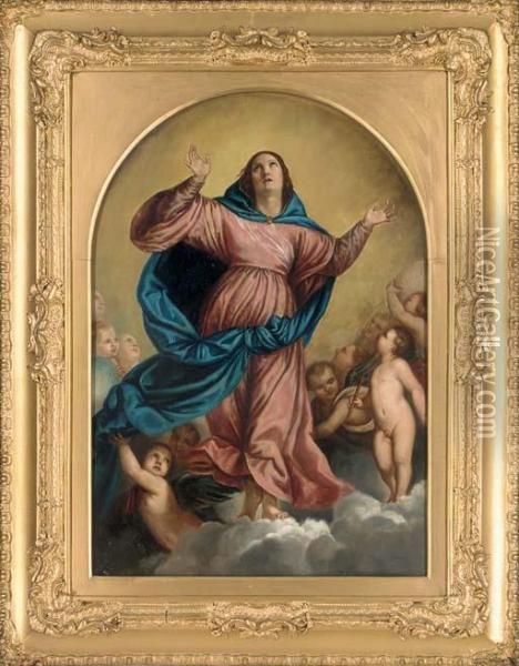 The Assumption Oil Painting - Tiziano Vecellio (Titian)