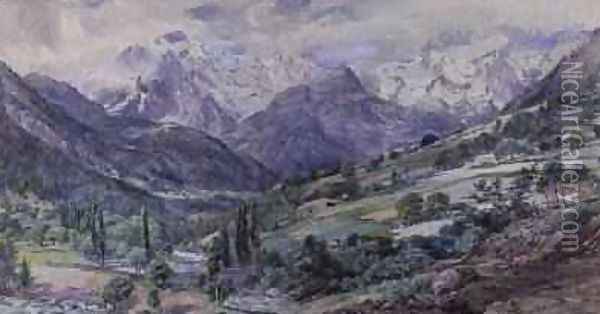 An Alpine View Oil Painting - Paul Jacob Naftel