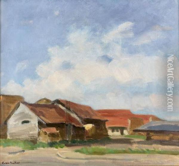 Sommerliche Ansicht Eines Bauernhofs. Oil Painting - Ernest Hiram Brulhard