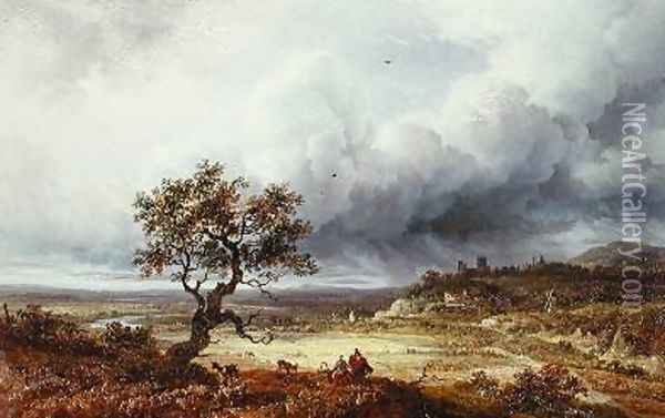 Countryside under a Stormy Sky Oil Painting - Georges Michel