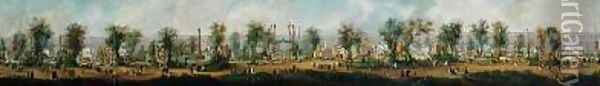 Panoramic View of the Exhibition of 1855 Oil Painting - Ernest Lami de Nozan