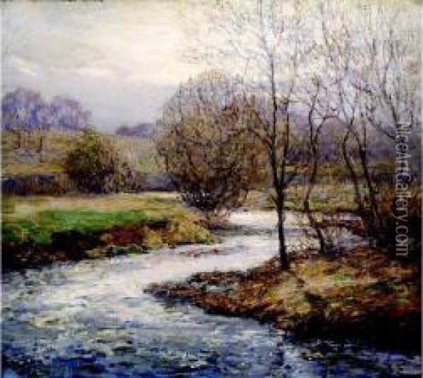 Stream In Winter Oil Painting - Wilson Henry Irvine