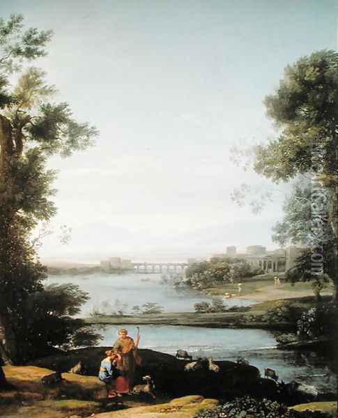 Pastoral Landscape 2 Oil Painting - Claude Lorrain (Gellee)