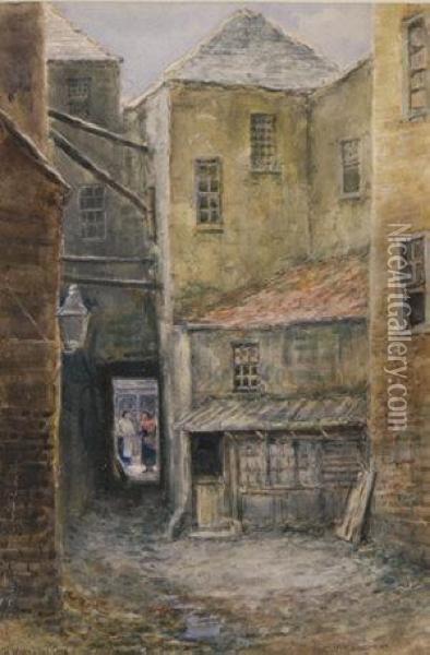 Old Wormwood Gate - A Vanished Dublin Slum Oil Painting - Alexander Williams