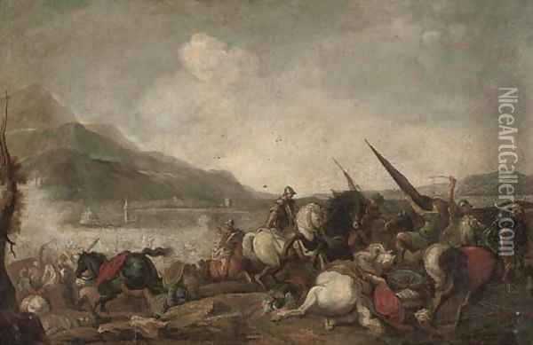 A cavalry skirmish 3 Oil Painting - Antonio Calza