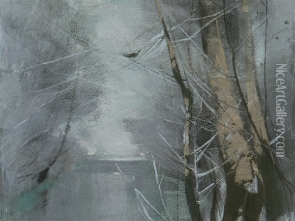 Winter Stream Oil Painting - Karl Hagemeister