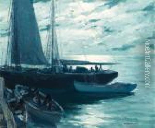 Marine Nocturne Oil Painting - George Elmer Browne