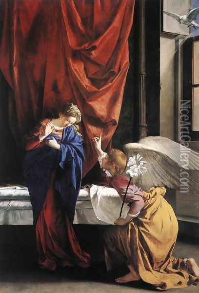 Annunciation (Annunciazione) Oil Painting - Orazio Gentileschi
