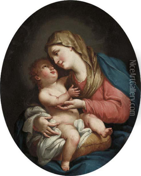 The Madonna And Child Oil Painting - Francesco Fernandi, Called L'Imperiali