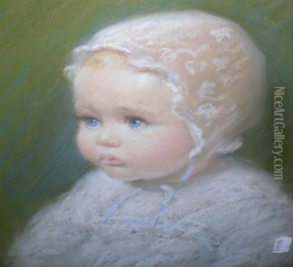 Portrait Of Joan Thompson As A Child Oil Painting - Percy Harland Fisher
