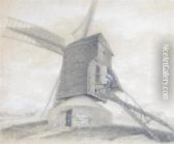 Moulin A Vent Oil Painting - Georges Michel