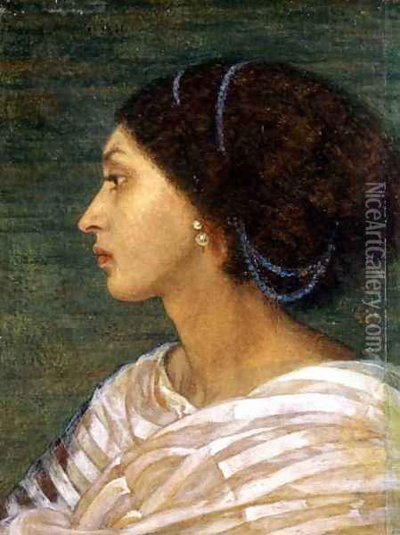 Head of a Mulatto Woman, 1861 Oil Painting - Wells Joanna Boyce