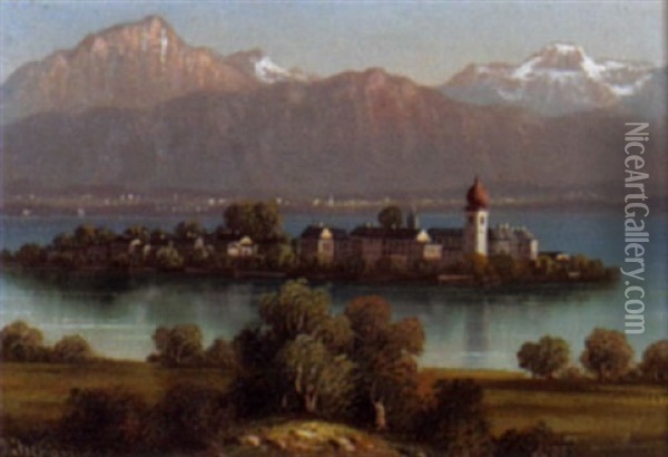 Fraueninsel Im Chiemsee Oil Painting - Hubert Sattler