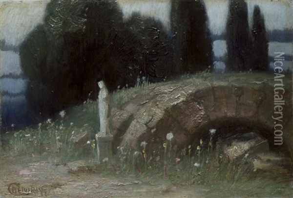 Mondnacht Auf Dem Palatin Oil Painting - Hermann Hendrich