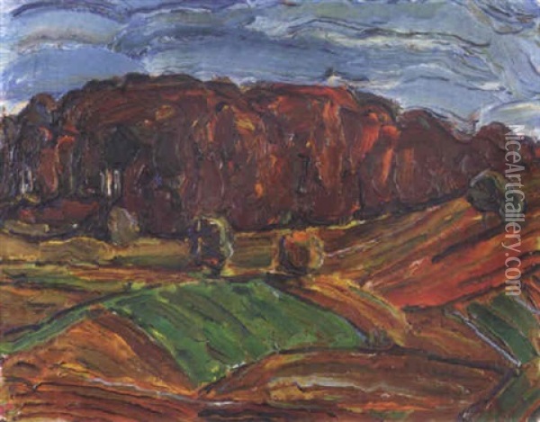 Landschaft Oil Painting - Christian Rohlfs