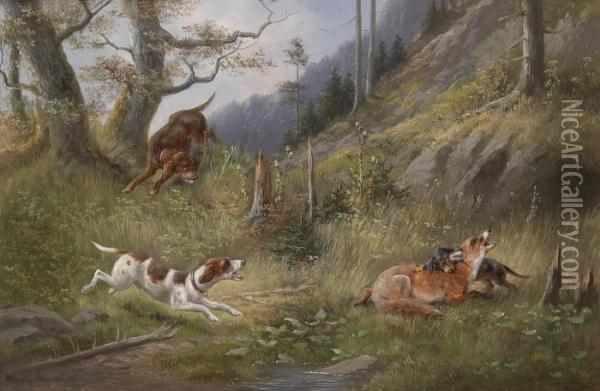 Successful Fox Hunt Oil Painting - Moritz Muller