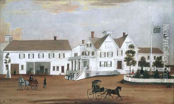 Hudson House 1882 Oil Painting - Anonymous Artist