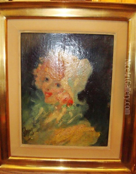 Portrait De Femme Au Chapeau Oil Painting - Jules Cheret