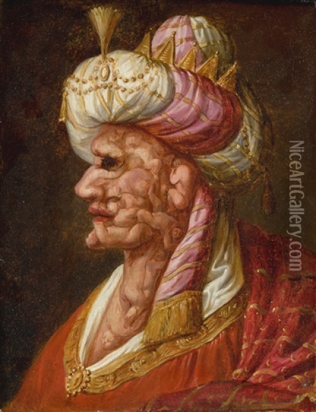 Anthropomorphic Portrait Of Herod The Great Oil Painting - Giuseppe Arcimboldo
