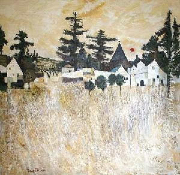 A French Rural Town Oil Painting - Peter Oliver