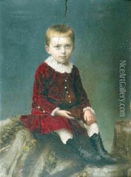 Portret Dziecka Oil Painting - Aleksander Augustynowicz
