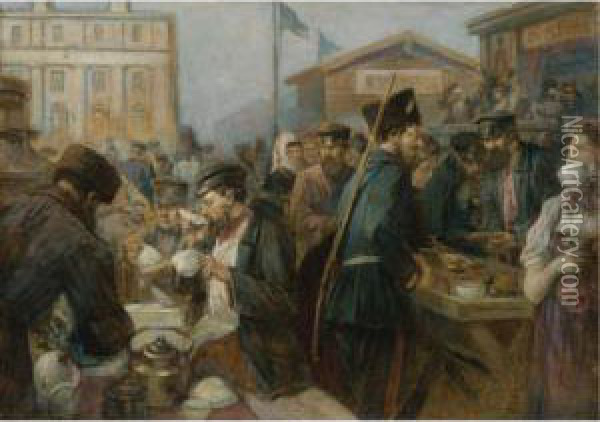 Depot In St. Petersburg Oil Painting - Georg Johann Christ. Urlaub