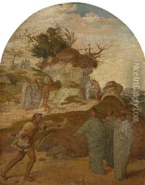 Biblische Szene (study?) Oil Painting - Pierre Puvis de Chavannes