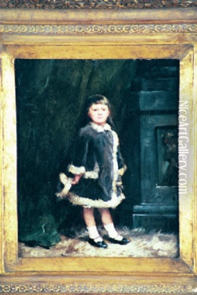 Little Girl In An Interior Oil Painting - William Henry Lippincott