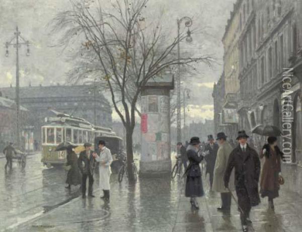 Vesterbrogade Oil Painting - Paul-Gustave Fischer
