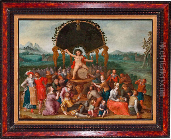 El Triunfo De Baco Oil Painting - Louis de Caullery